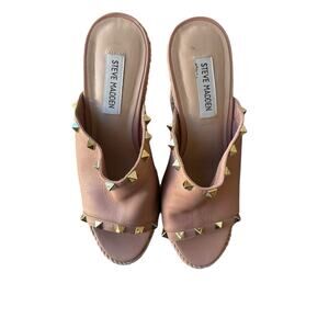 Steve Madden Studded Espadrille Wedge Sandals | 8